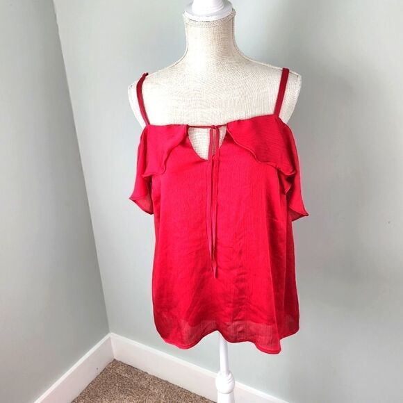 Torrid Women's Adjustable Spagetti Strap Front Ruffle Lined Top Size 00 Or M/L - Picture 1 of 6